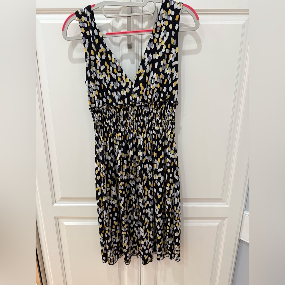 Enfocus Studio Black and Gold Patterned Midi Dress